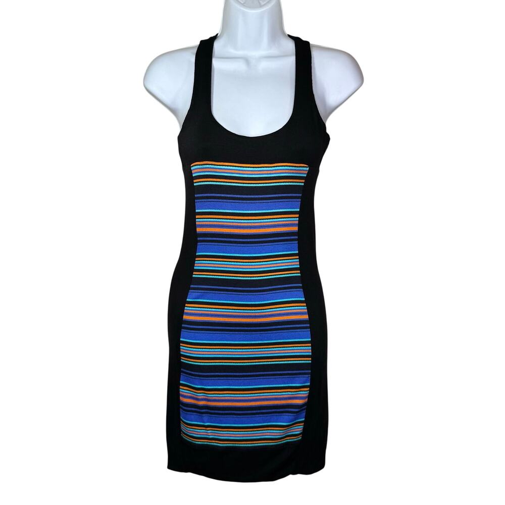MBN Maria Bianca Nero Striped Sleeveless Bodycon Dress Small Racerback